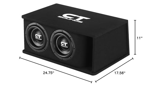 CT Sounds Dual 8” 1600W Loaded Tropo Series Ported Car Subwoofer Box - TROPO-2X8D4