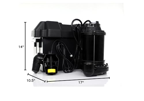 WAYNE ESP25n - 12 Volt Battery Back Up Sump Pump, Battery Not Included - Up to 2,700 Gallons Per Hour - Heavy Duty Basement Sump Pump