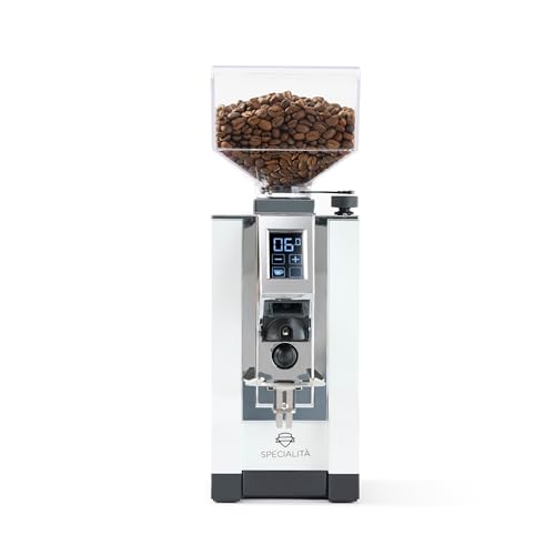 Eureka Mignon Specialita Espresso Grinder | Sound-Insulated | Stepless 55mm Burrs | Touchscreen | White