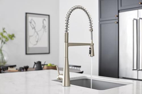 Moen Sleek Stainless Pulldown Kitchen Faucet, Modern Kitchen Faucet with One Handle High-Arc, Power Boost, Easy Installation and Spot Resist Finish, 5925SRS