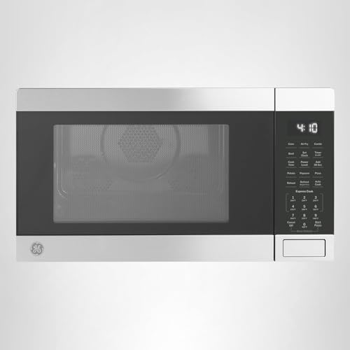 GE 4-in-1 Countertop Microwave Oven, 1.0 Cu Ft, 1050W Convection Microwave with Air Fry & Broil, Compact and Quiet, Stainless Steel, Ideal for Apartments, Dorms & Offices, GCST10A1WSS