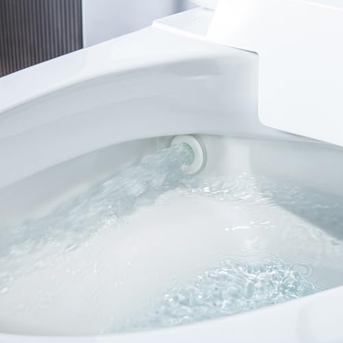 WOODBRIDGE Smart Toilet, Auto Open & Close, Auto Flush, Foot Sensor Operation, Heated Seat and Integrated Multi Function Remote Control in White