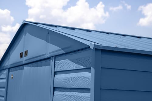 Arrow Shed Select 10' x 14' Outdoor Lockable Steel Storage Shed Building, Blue Grey