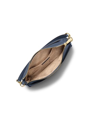 Michael Kors Jet Set Medium Top Zip Pochette Crossbody Bag, Gold-Tone Hardware/Milano Nylon/Navy