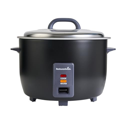 Restaurantware Commercial Rice Cooker 60 Cup Heavy-Duty Steel Industrial Rice Warmer With Nonstick Interior Black Ideal For Catering And Buffet Use