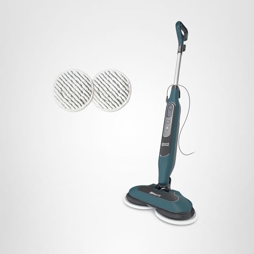 Shark Steam & Scrub All-in-One Scrubbing and Sanitizing Hard Floor Steam Mop, 2 Steam Modes, 2 Dirt Grip Soft Scrub Pads Included, XL Removable Water Tank, Swivel Steering, Teal, S8002BRN