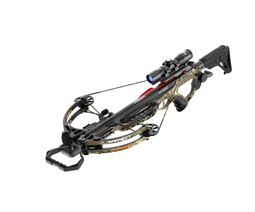 Barnett Expedition 385 Hunting Crossbow - Compact, Fast 385fps, Adjustable Butt Stock, Veil Camo, Triggertech Trigger, 4x32 Scope, Aluminum Flight Track, Headhunter Bolts, with CCD.