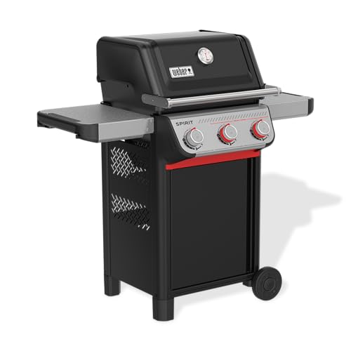 Weber Spirit E-325 Liquid Propane Gas Grill for Outdoor Cooking and BBQ, 3 Burners and 2 Boost Burners, Black – Porcelain-Enameled Cast-Iron Grates, Sear Zone