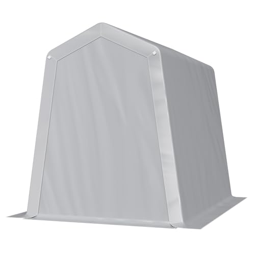 VEVOR 6x8x7 FT Heavy-Duty Portable Outdoor Storage Shed Tent, Waterproof Carport Garage Shelter with Roll-Up Zipper Door & Vents, UV-Resistant Canopy for Motorcycle, Bike, Lawn Mower, Tools, Gray