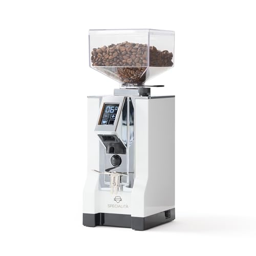 Eureka Mignon Specialita Espresso Grinder | Sound-Insulated | Stepless 55mm Burrs | Touchscreen | White