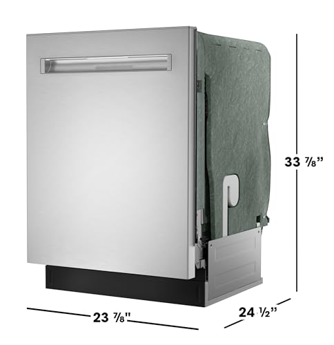SHARP SDW6767HS Smart Dishwasher Works with Alexa. Includes LED Interior lights, Stainless Steel interior, Heated Dry with Fan Assist, Wash Zone cleans half load on either rack, Adjustable Third Rack