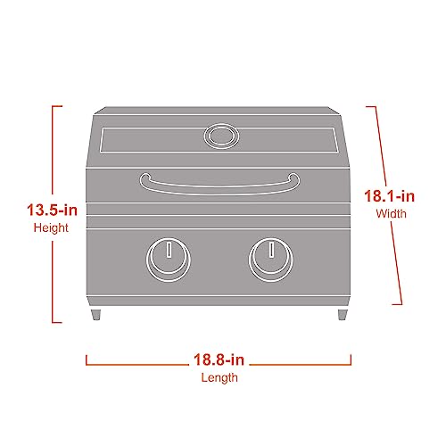 Portable Propane Gas Grill 2-Burner Tabletop Clearview® Monument Grills for Outdoor Camping Cooking, Two 15,000 BTU Burners, Stainless Steel, and Built-in Thermometer