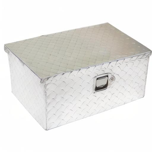 LABLT 20 Inch Aluminum Diamond Plate Tool Box Organizer Silver With Lock Key