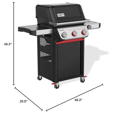 Weber Spirit EP-325 Liquid Propane Gas Grill for Outdoor Cooking and BBQ, 3 Boost Burners, Black