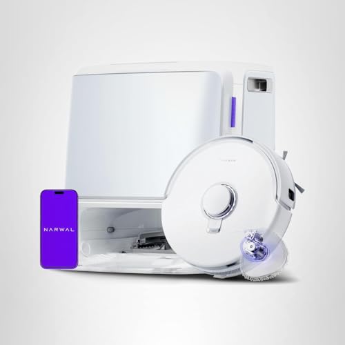 NARWAL Freo Z10 Robot Vacuum and Mop Combo, Tangle Free Robot Mop, 15,000Pa Suction, Adapts to Hard-to-Reach Areas, Self-Emptying, Mop Washing & Drying, Obstacle Avoidance, for Pet Hair & Hard Floor