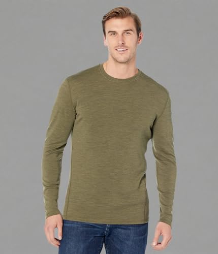 Smartwool Men's Classic Thermal Merino Wool Base Layer Crew Winter Moss Heather Large