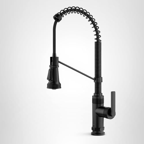 KRAUS Allyn Commercial Style 2-Function Single Handle Pull Down Kitchen Faucet in Matte Black, KPF-4110MB