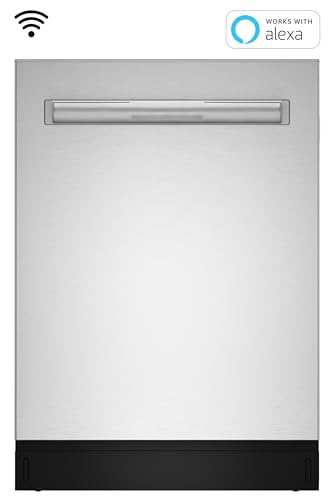 SHARP SDW6767HS Smart Dishwasher Works with Alexa. Includes LED Interior lights, Stainless Steel interior, Heated Dry with Fan Assist, Wash Zone cleans half load on either rack, Adjustable Third Rack