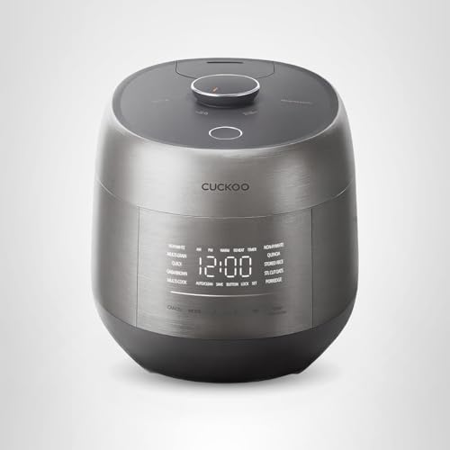 CUCKOO Twin Pressure Rice Cooker 6-Cup Uncooked / 12-Cup Cooked with Induction Heating Technology, Silent Pressure System, Open Cooking Mode, Dynamic Display, Eco Inner Pot, Gray (CRP-PHTR0609FS)