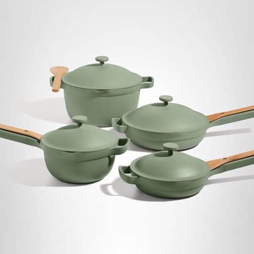 Our Place Cookware Set - 13-Piece Kit Including the Always Pan, Perfect Pot and Spatulas | Multifunctional, Toxin-Free Nonstick | Heat Safe up to 450°F | Oven, Stove, Induction Compatible | Sage
