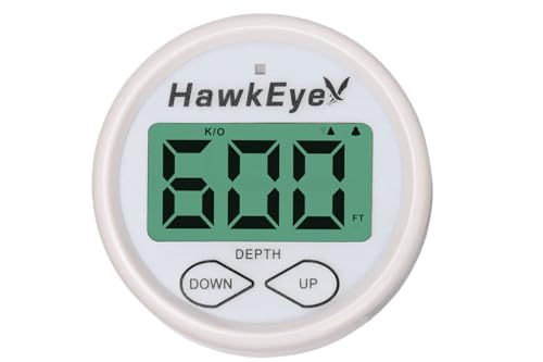 HawkEye DT2BX-TH In-Dash Depth Sounder with Air and Water Temperature (Includes Thru Hull Transducer), Black, 2" Dia. x 1-3/4" D