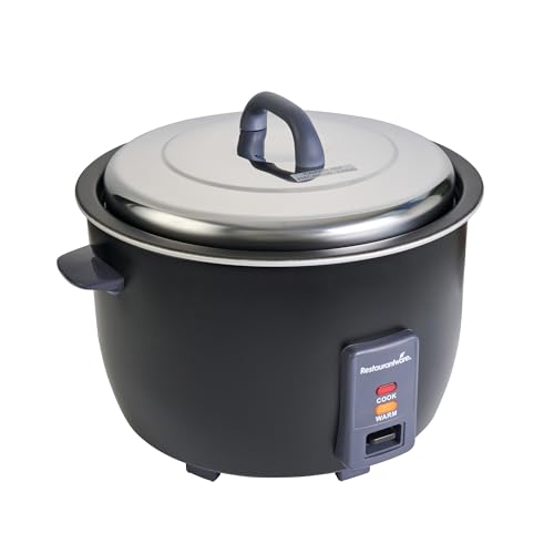 Restaurantware Commercial Rice Cooker 60 Cup Heavy-Duty Steel Industrial Rice Warmer With Nonstick Interior Black Ideal For Catering And Buffet Use