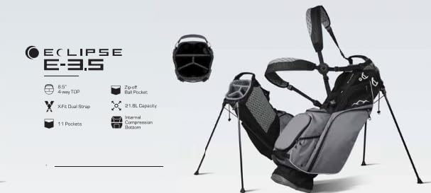 Sun Mountain Men's Eclipse 3.5 LS Lightweight Stand Golf Bag 4-Way Top - 11 Pockets, X Fit Dual Strap System, Push & Electric Cart Compatible Compression Base, 2025 Model - Cardinal