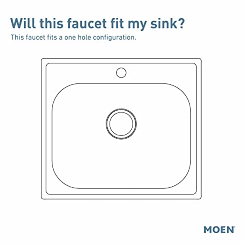 Moen Weymouth Polished Nickel Pulldown Kitchen Faucet Featuring Power Boost, Traditional Shepherd's Hook Kitchen Faucet, One-Handle Easy Installation, S73004NL