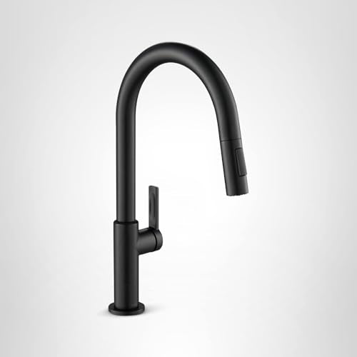 KRAUS Oletto Single Handle Pull Down Kitchen Faucet in Matte Black, KPF-2820MB