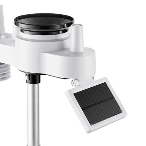 VEVOR 7-in-1 Wi-Fi Weather Station, 7-Inch TFT Display, Wireless Solar Powered Outdoor Sensor, Rain Gauge, Indoor Outdoor for Weather Forecast, Wind Speed Direction, Temperature, Humidity, Rainfall