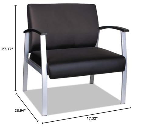 Alera metalounge Series bariatric Guest Chair, 30.51" x 26.96" x 33.46", Black seat, Black Back, Silver Base
