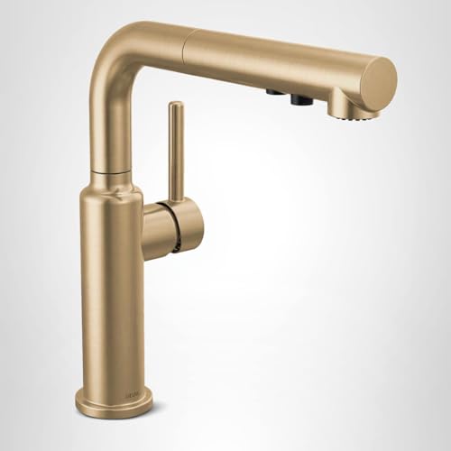 Delta Daneri Brushed Gold Kitchen Faucet with Pull-Out Sprayer, Modern Single Hole Kitchen Sink, Single Handle, Champagne Bronze 16879-CZ-DST