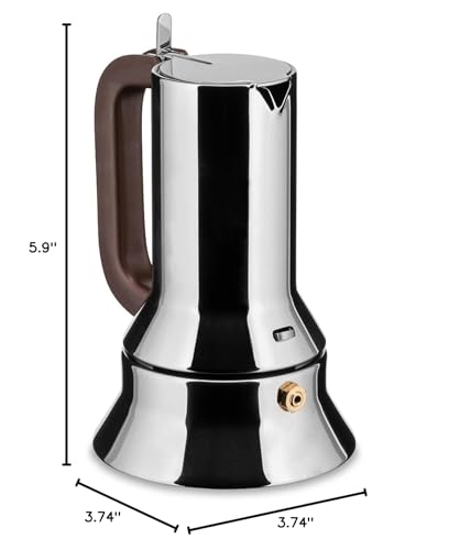 Alessi 9090/1 - Design Stovetop Espresso Coffee Maker, 18/10 Stainless Steel, Mirror Polished, 1 cup