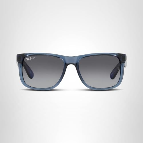 Ray-Ban Womens Rb4165 Justin Sunglasses, Transparent Blue/Polarized Grey Gradient, 54 Mm US