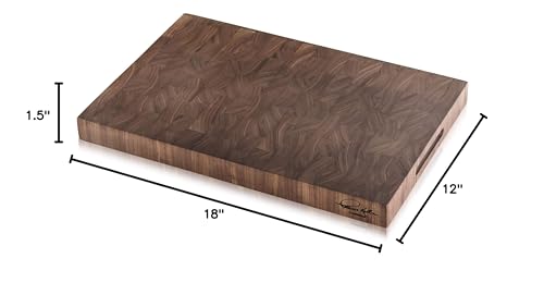 Cangshan | Thomas Keller Signature Collection Walnut End-Grain Cutting Board,12 x 18 x 1.5", Crafted in USA