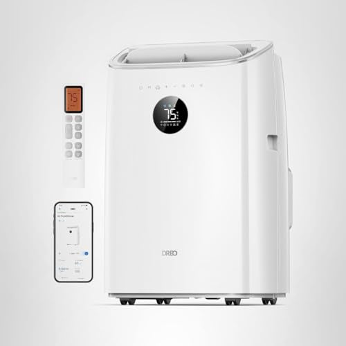 DREO Portable Air Conditioners, 8000 BTU ASHRAE (5000 BTU DOE) Smart AC Unit for Bedroom with Drainage-free Cooling, 45dB Quiet, APP/Voice/Remote, Portable AC for Room Indoors, AC318S