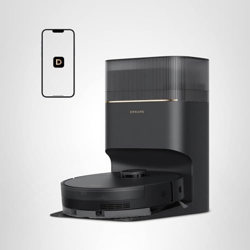 DREAME D20 Pro Plus Robot Vacuum, 13,000Pa Suction, DuoBrush for Pet Hair, Corner Cleaning, Self Emptying, LDS Navigation Laser Avoidance, Vacuum Mop, Hard Floors&Carpets (Black)