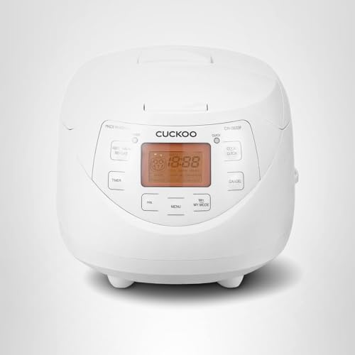 CUCKOO Micom Rice Cooker 6 Cup Uncooked / 12 Cup Cooked, Korean Fuzzy Logic Rice Cooker with Delay Timer & Keep Warm Setting, Versatile Food Steamer with Non-Stick Inner Pot, White (CR-0633F)