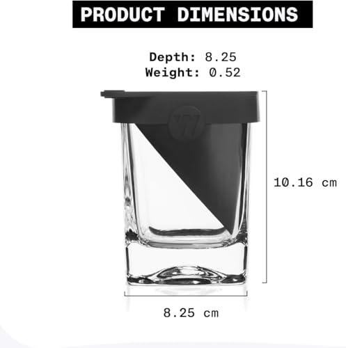 Corkcicle Whiskey Wedge - Premium Old Fashioned Glass with Silicone Ice Mold - For Bourbon, Scotch, & Spirits - Great Gift for Dad - Perfect for the Holidays - 9 oz