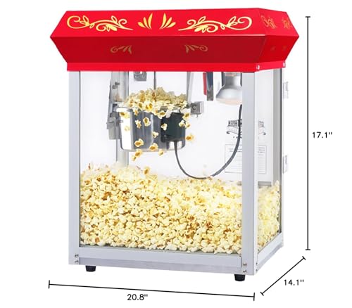 6112 Great Northern Popcorn Red Foundation Top Popcorn Popper Machine, 4 Ounce