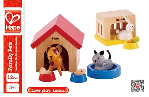 Hape Family Pets Wooden Dollhouse Animal Set