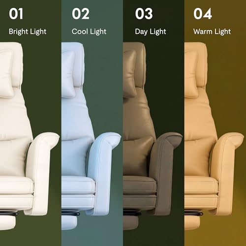 FLEXISPOT Big and Tall Office Chair with Convertible Seat up to 44in, Oversized for Adult & Pet, High Back Computer Chair with Footrest 180° Flip Arm, Desk Chairs for Home Office Gaming Working, Beige