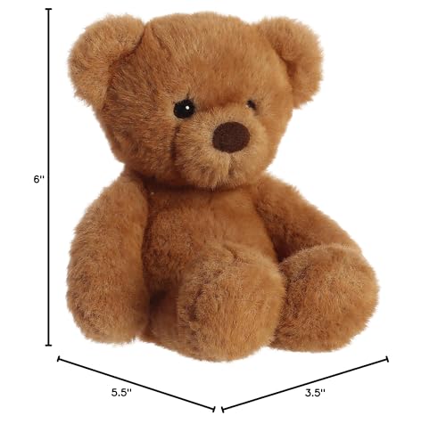 Aurora® Snuggly Softie Bear™ Stuffed Animal - Comforting Companions for Imaginative Play - Perfect for Kids, Adults, Birthdays, and Anniversaries - Brown 6 Inches