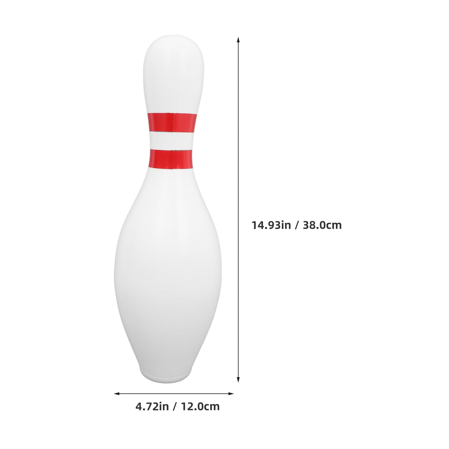 15 Inch Bowling Pin Piggy Bank for Kids, Large White Plastic Money Saving Jar, Unbreakable Coin Holder for Sports Theme Room Decor & Birthday Souvenir