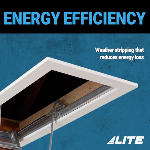 LITE 10-foot Aluminium Attic Ladder 54"W x 22.5"H (Rough Opening), 375-Pound Load Capacity, Type IAA, AA2211