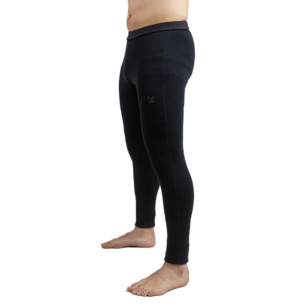 Janus Wool Kleveland Merino Thermal Underwear for Men - 100% Wool - Soft, Comfortable Base Layer for Warmth - Winter Sports, Outdoor Training, Ski Touring & Everyday Cold Weather Gear - Large Black