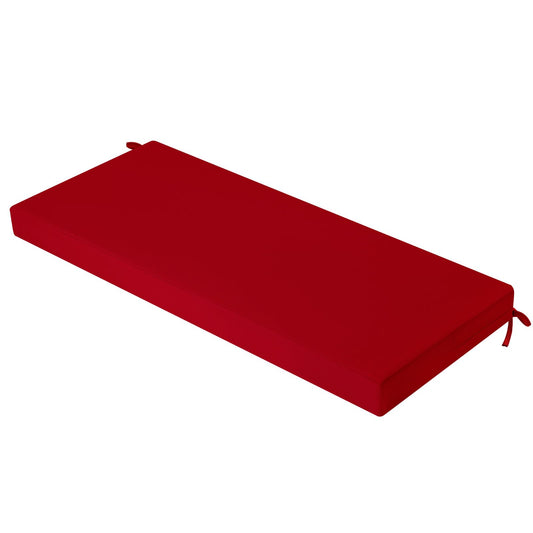 idee-home Outdoor Bench Cushion Waterproof, Bench Cushions for Outdoor Furniture, Patio Porch Swing Replacement Seat Pad with Ties for Garden Backyard, 45 x 18 Inch Red