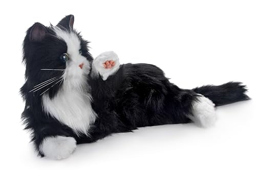 JOY FOR ALL Companion Pet for Seniors - Lifelike Animatronic Cat - Realistic Soft-Touch Fur & Purring - Therapy Stuffed Animal - Toy for Alzheimer's & Dementia - Tuxedo
