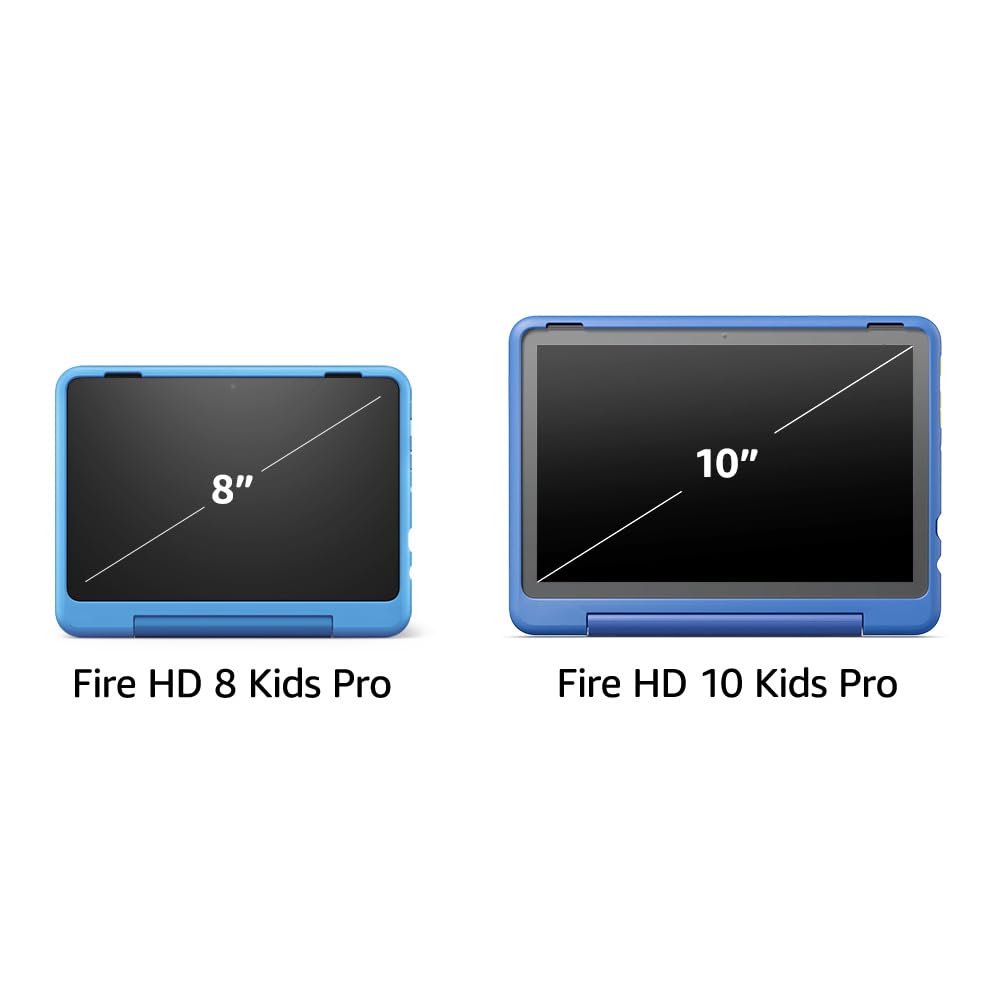 Amazon Fire HD 8 Kids Pro tablet (newest model), ages 6-12. Bright 8" HD screen, includes ad-free content, parental controls, 13-hr battery, slim case for older kids, 32GB, Hello Teal