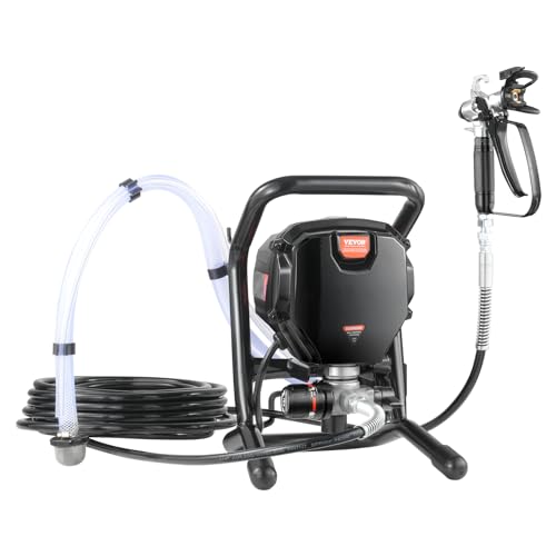 VEVOR 750W Stand Airless Paint Sprayer, 3000PSI High Efficiency Electric Airless Sprayer, Fine and Even Painting Effect, Handheld Paint Sprayers for Home Interior and Exterior Furniture and Fences